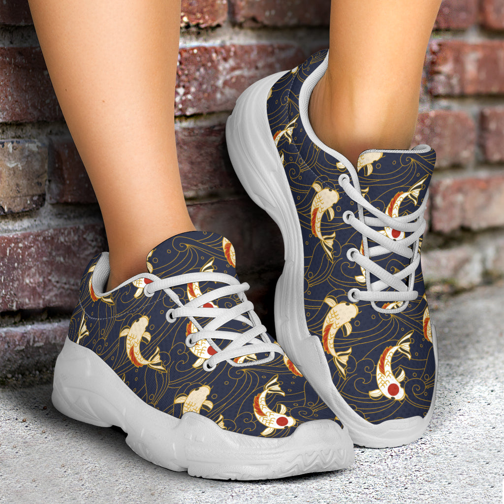 Koi Carp Japanese Design Themed Print Chunky Sneakers
