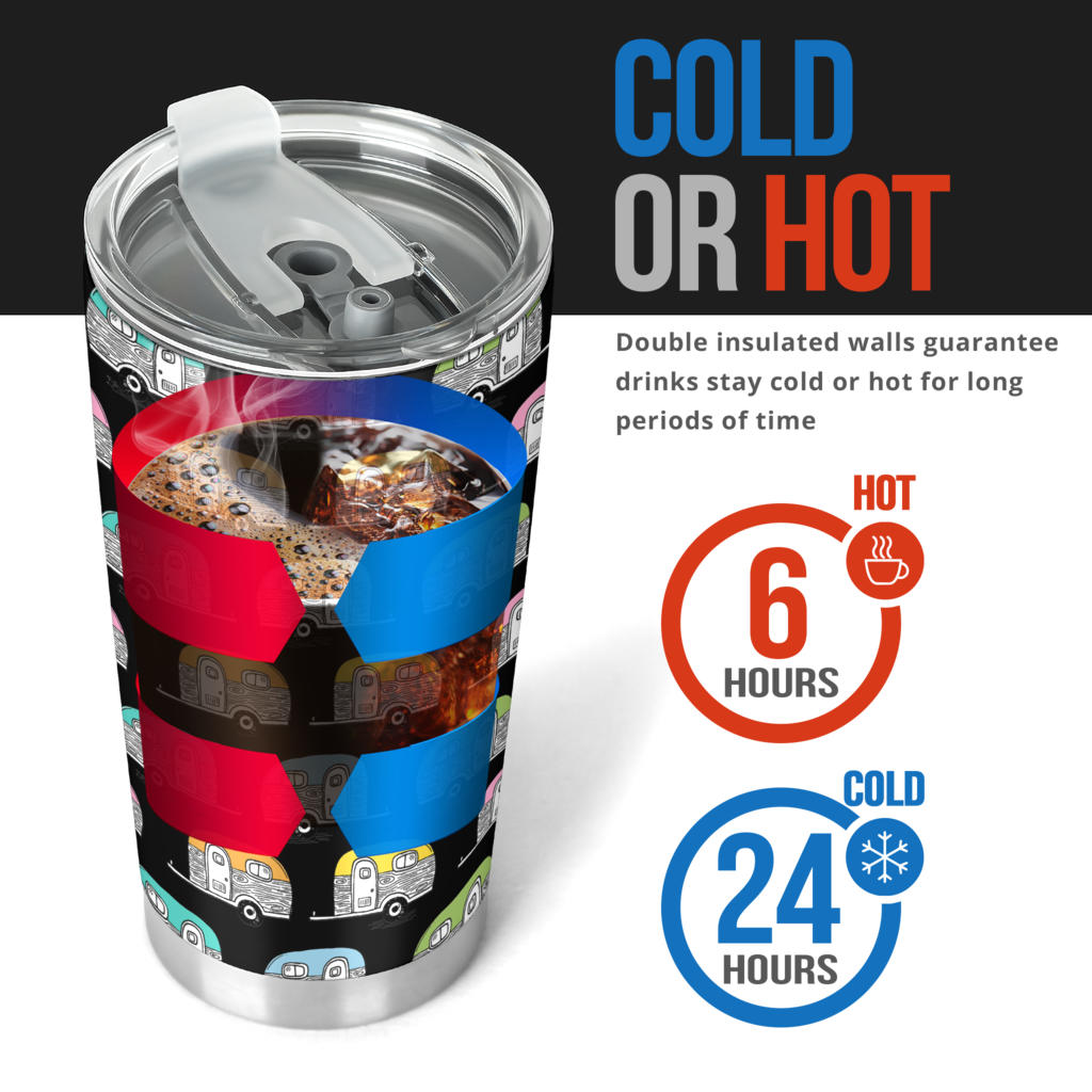 Camper Pattern Camping Themed No 2 Print Tumbler