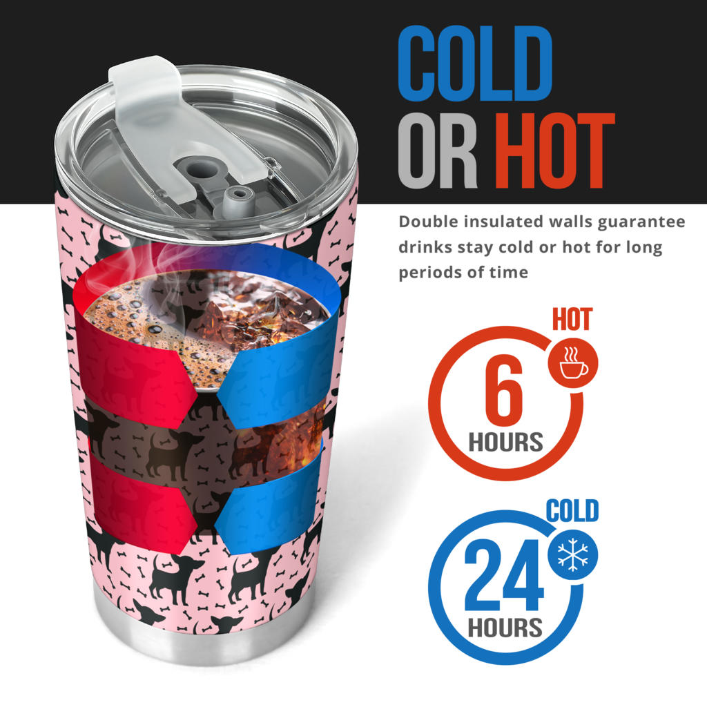 Chihuahua Pink Print Pattern Tumbler