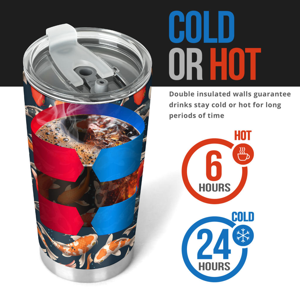 Koi Carp Cute Design Themed Print Tumbler