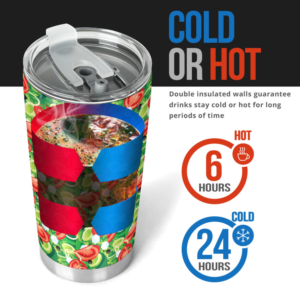 Vegan Salad Themed Design Print Tumbler