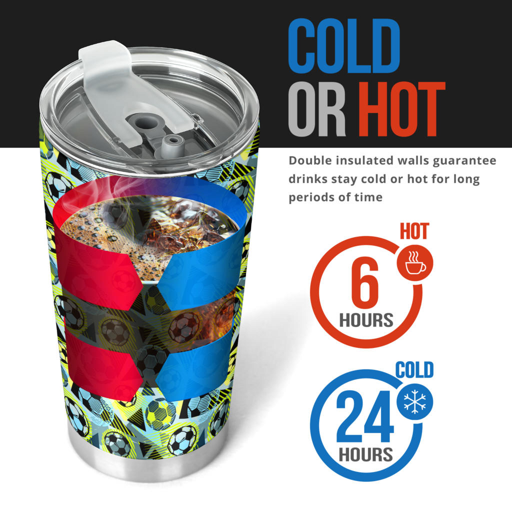 Soccer Ball Themed Print Design Tumbler