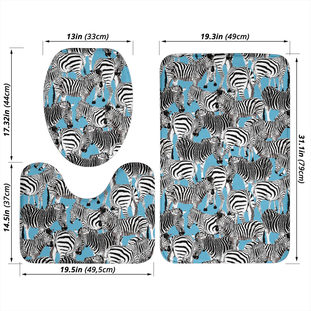 Zebra Print Design LKS305 Bathroom Mat Set
