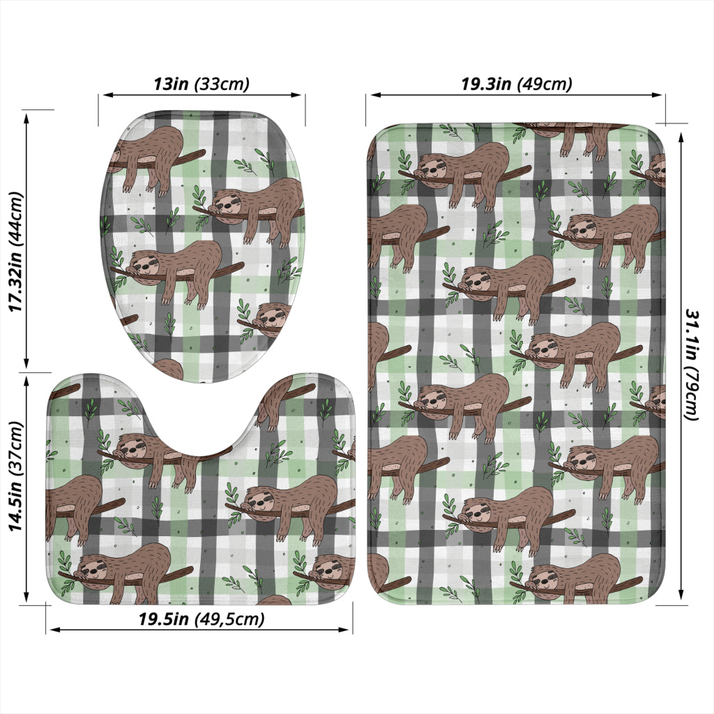 Sloth Print Design LKS301 Bathroom Mat Set
