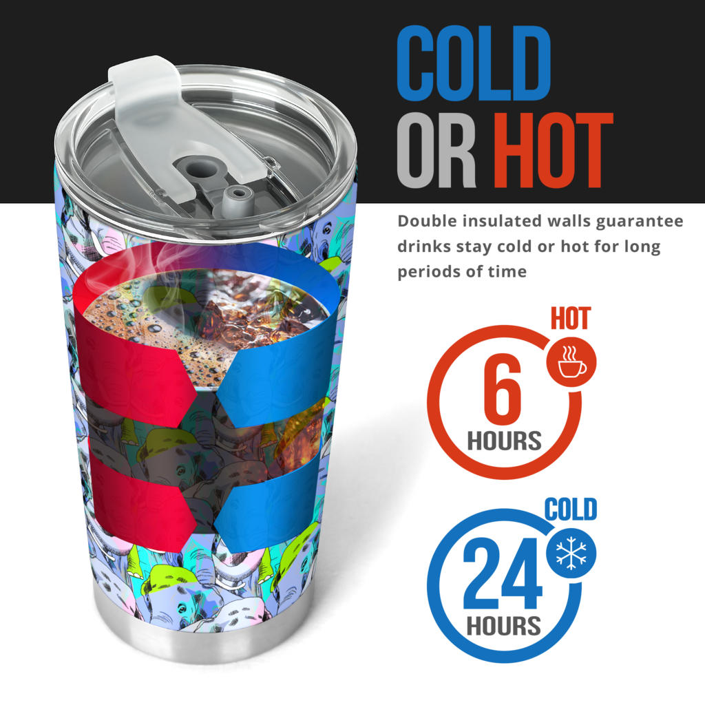 Elephant Art color Print Pattern Tumbler