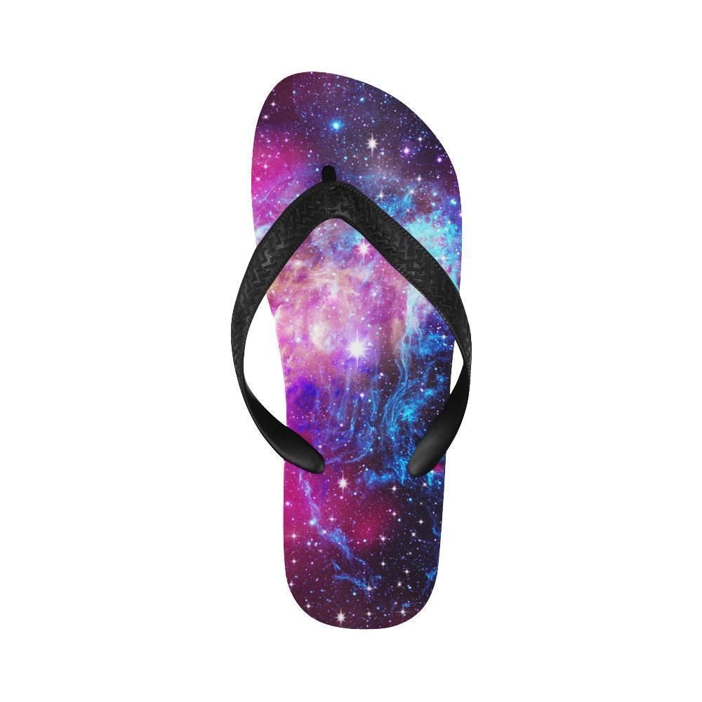 Galaxy Night Purple Space Print Flip Flops-JTAMIGO.COM