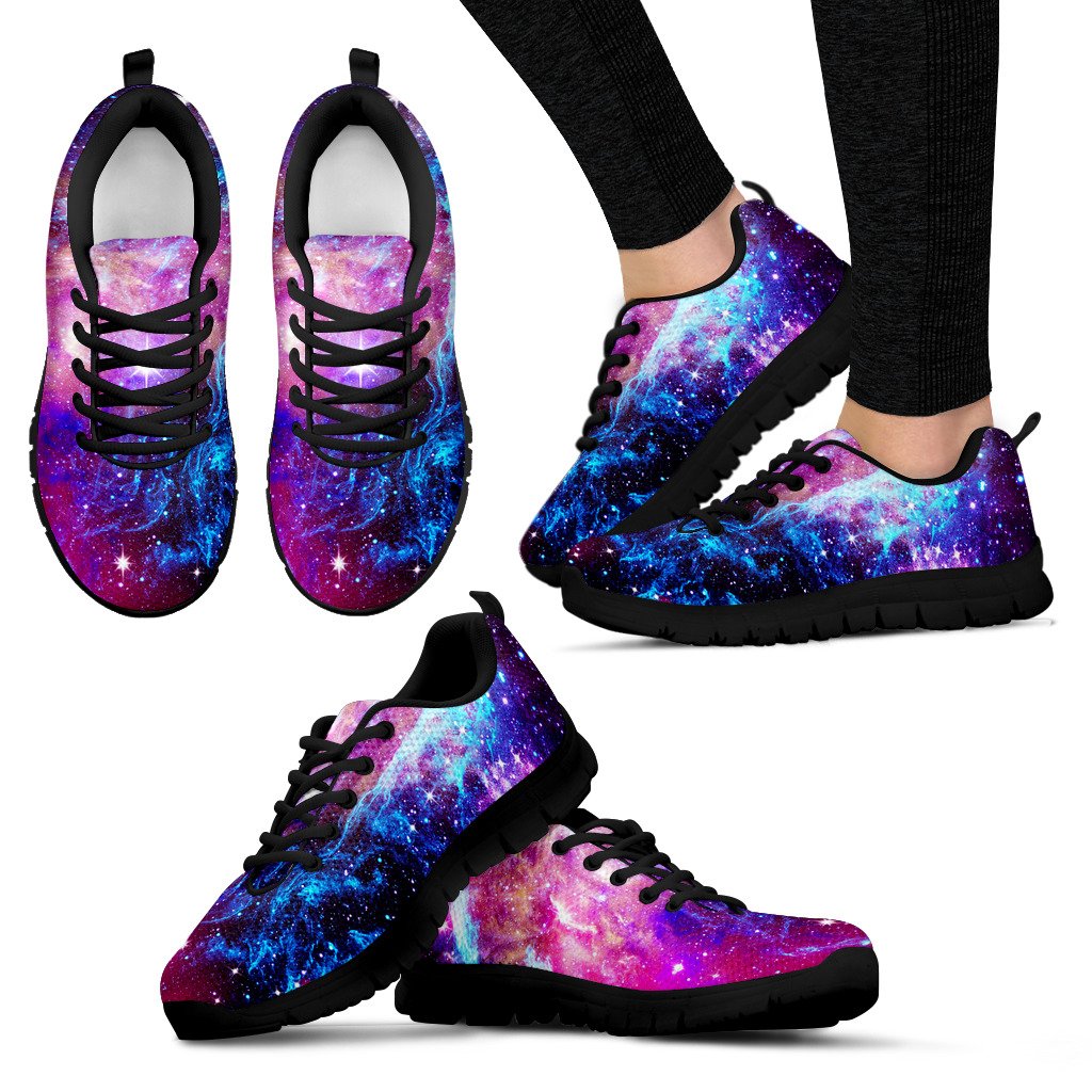 Galaxy Night Purple Space Print Women Sneakers Shoes