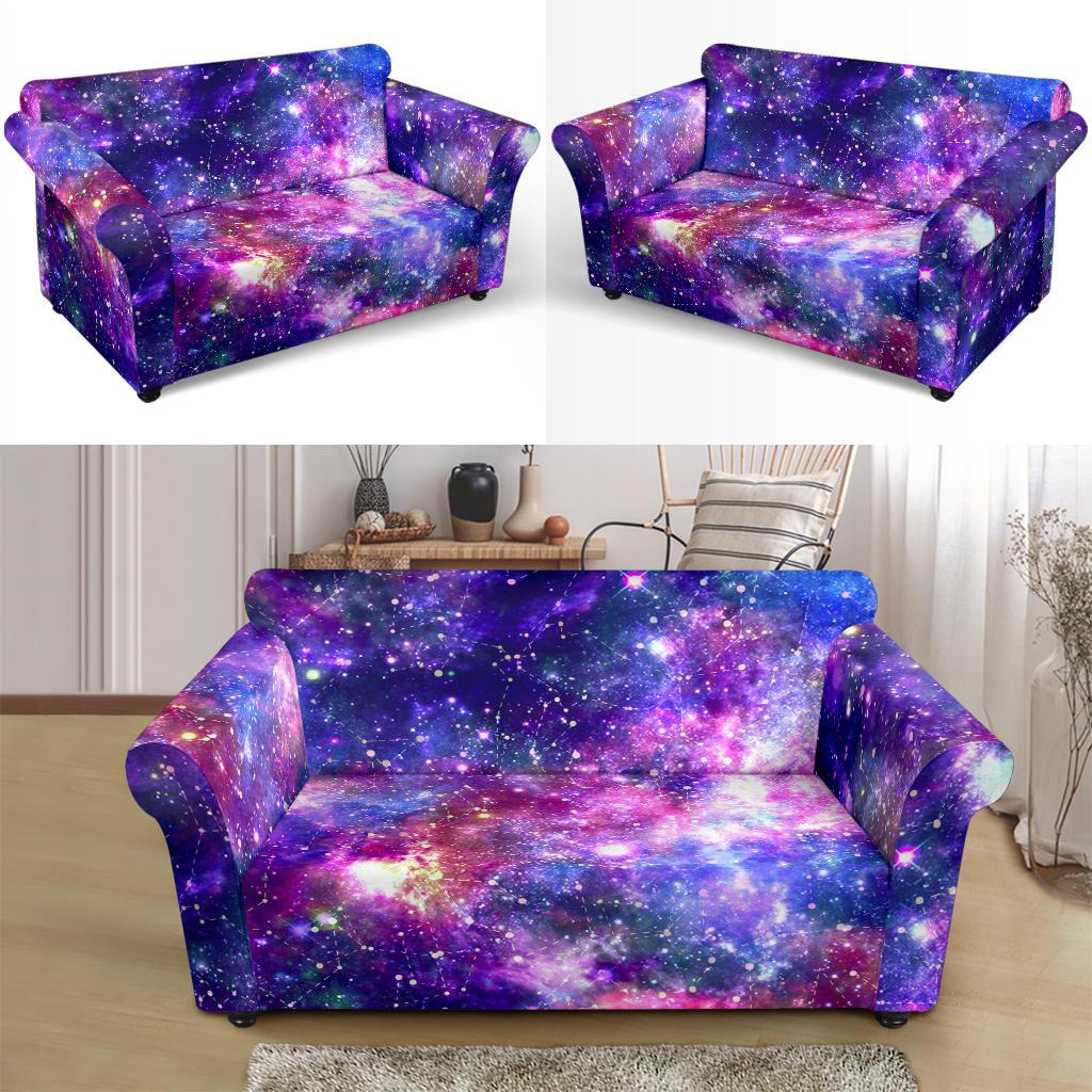 Galaxy Night Stardust Space Print Loveseat Slipcover-JTAMIGO.COM