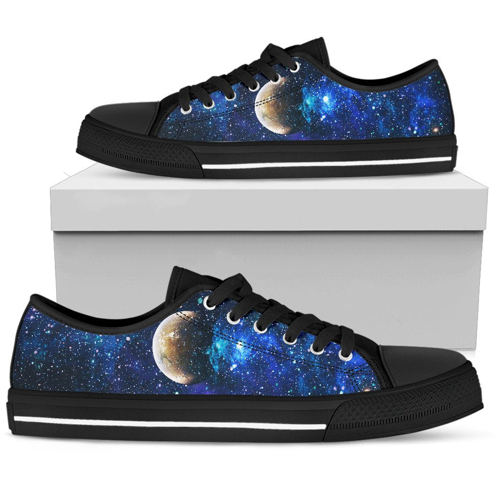 Galaxy Stardust Planet Space Print Women Low Top Shoes