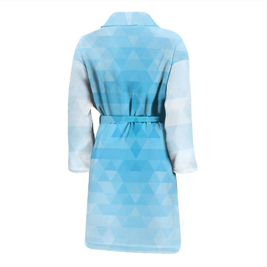 Geometric Blue Pattern Print Design 01 Men Bathrobe-JORJUNE.COM