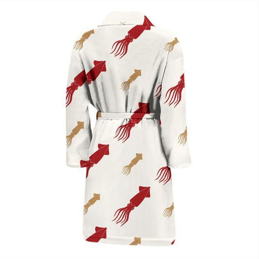 Giant Squid Pattern Print Design 01 Men Bathrobe-JORJUNE.COM