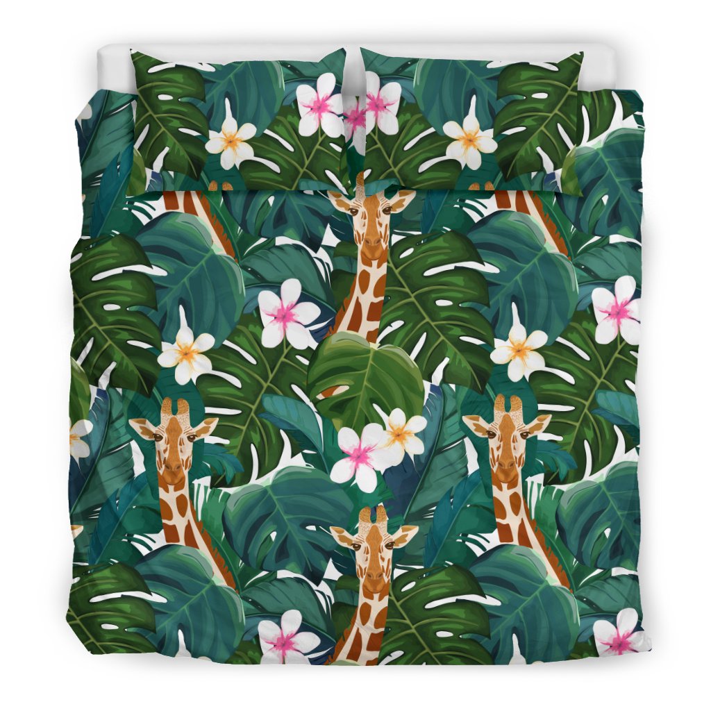 Giraffe Jungle Design Print Duvet Cover Bedding Set
