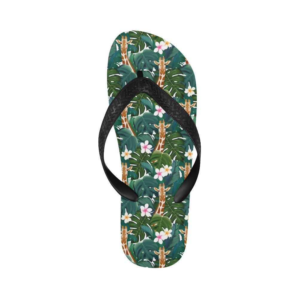 Giraffe Jungle Design Print Flip Flops-JTAMIGO.COM