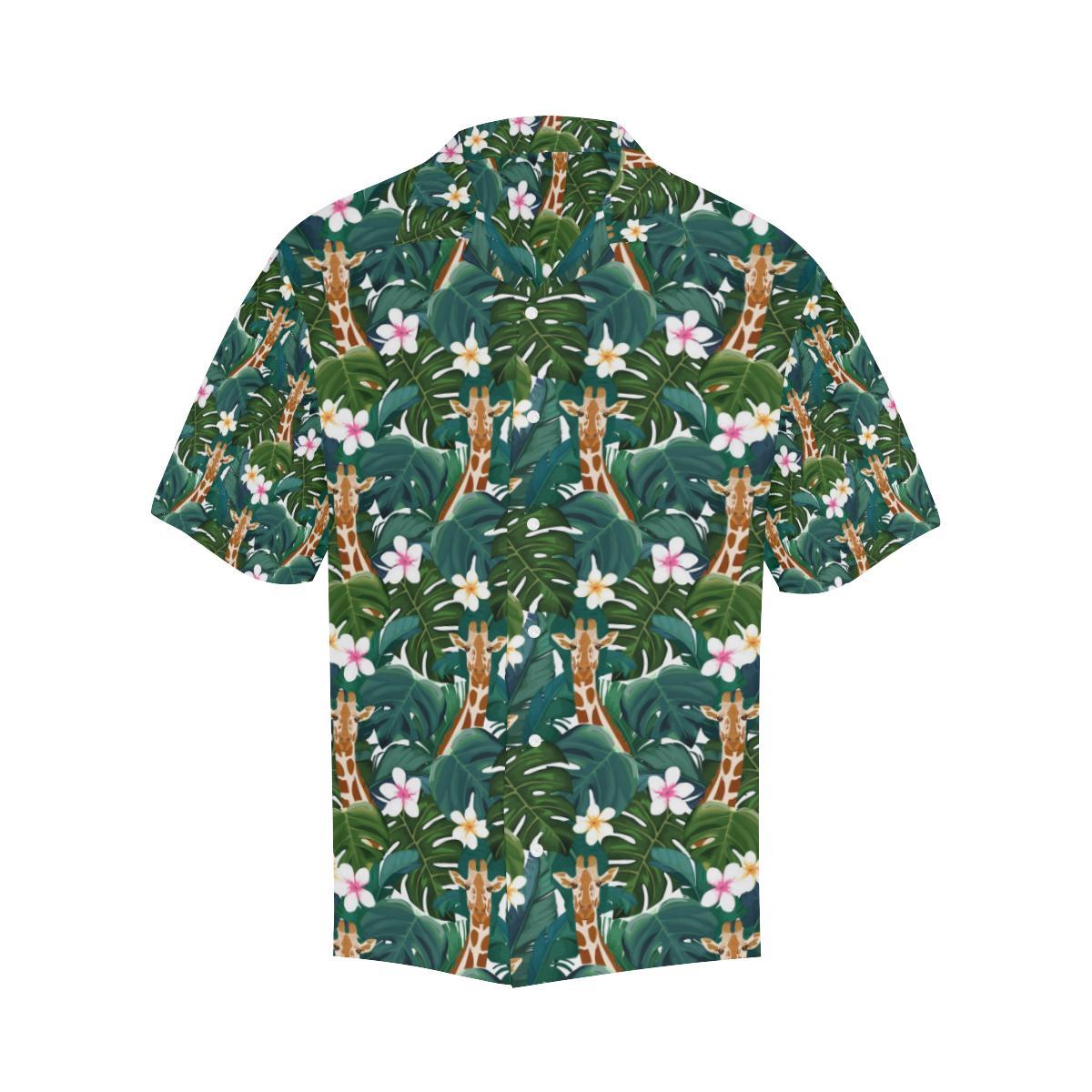 Giraffe Jungle Design Print Men Aloha Hawaiian Shirt