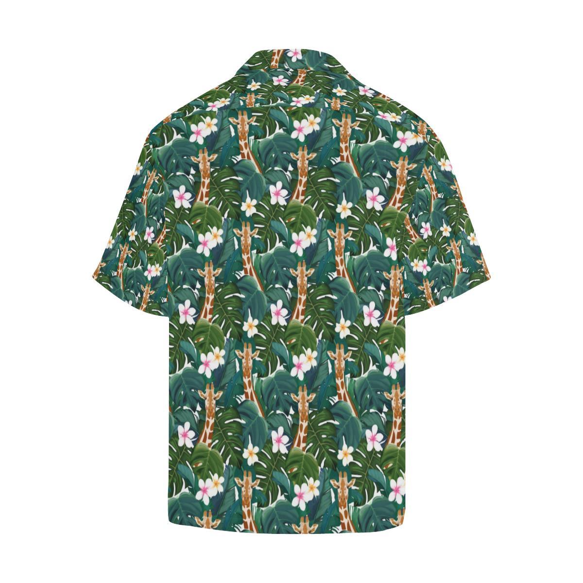 Giraffe Jungle Design Print Men Aloha Hawaiian Shirt