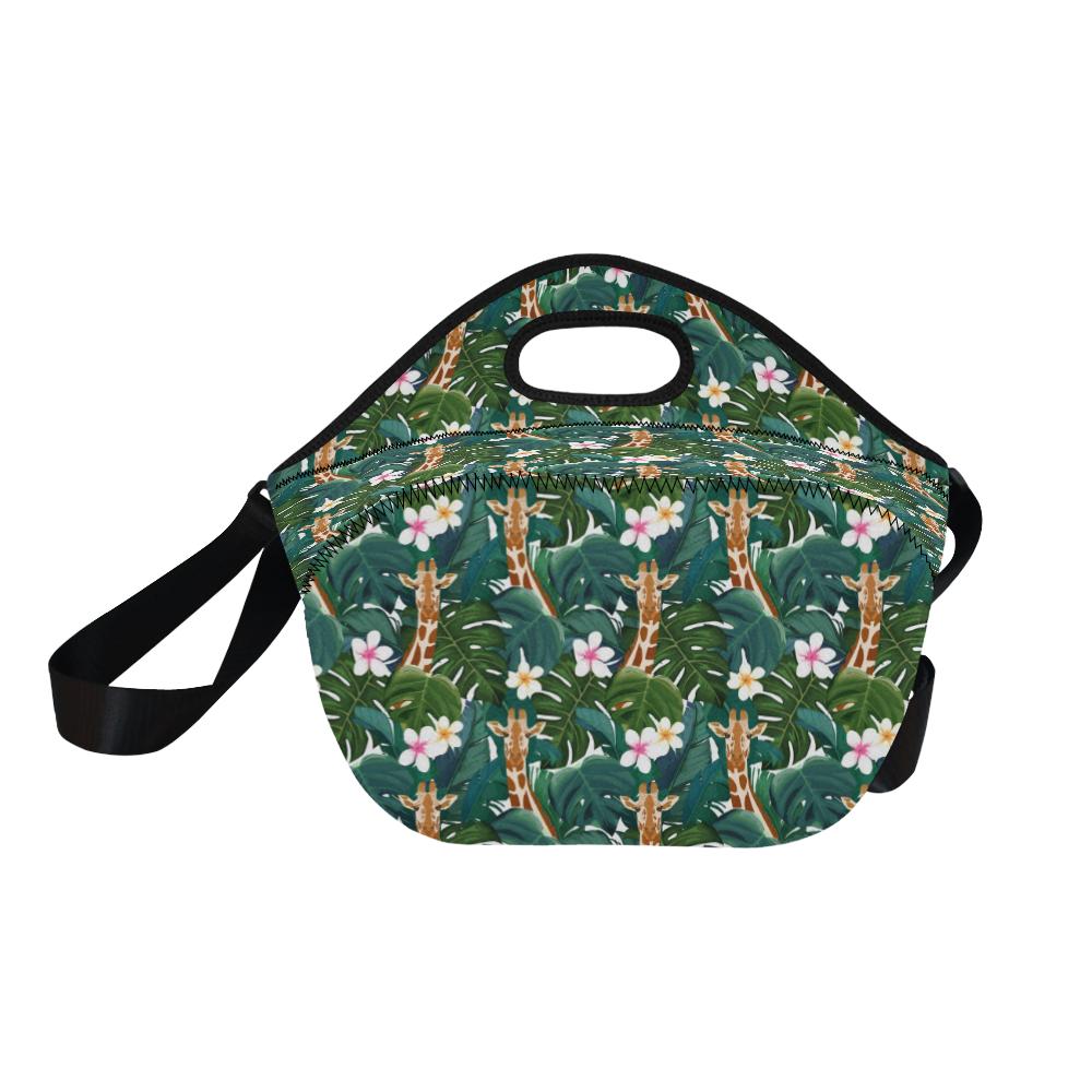 Giraffe Jungle Design Print Neoprene Lunch Bag (Model 1669)(Large)-JTAMIGO.COM