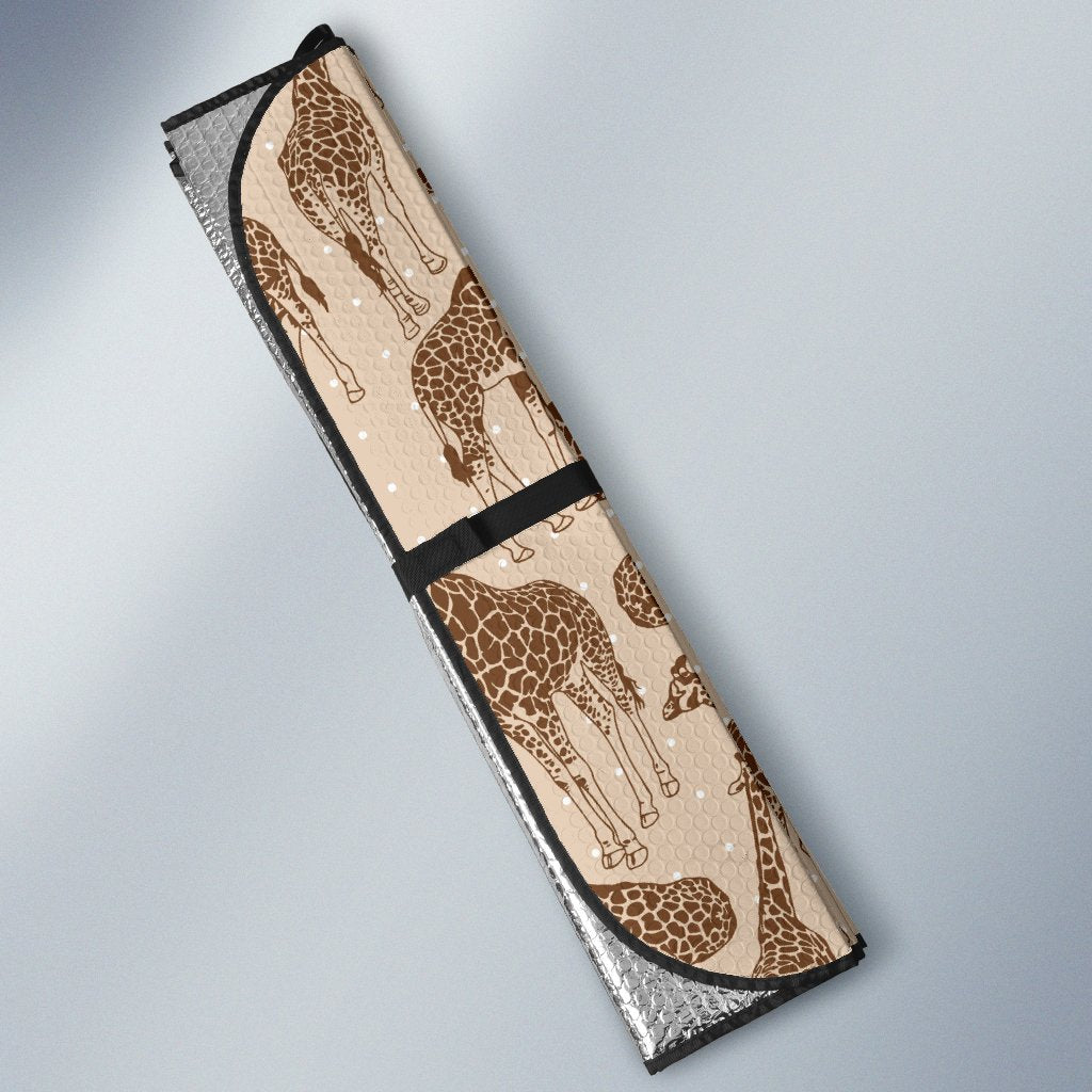 Giraffe Pattern Design Print Car Sun Shade For Windshield