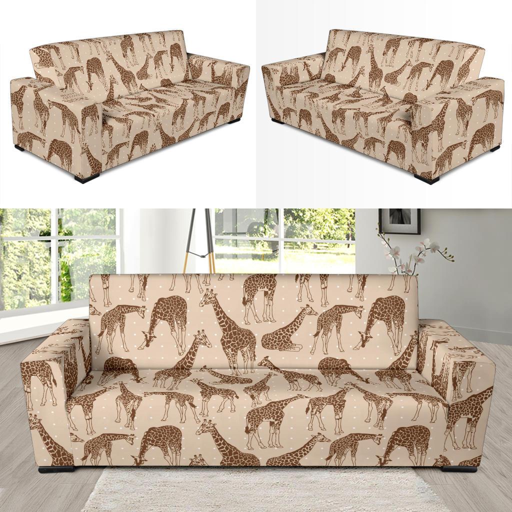 Giraffe Pattern Design Print Sofa Slipcover-JTAMIGO.COM