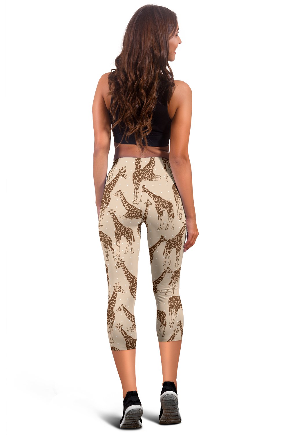 Giraffe Pattern Design Print Women Capris