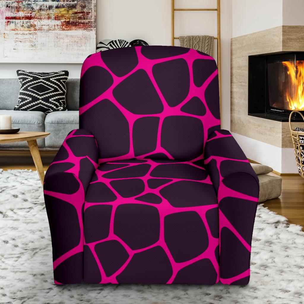 Giraffe Pink Background Texture Print Single Sofa Slipcover -JTAMIGO.COM