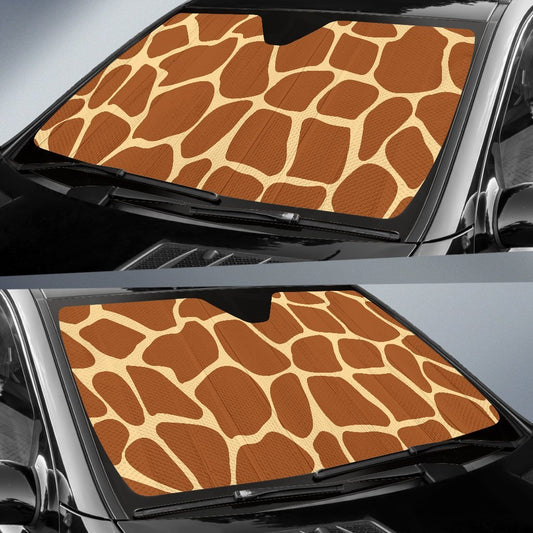 Giraffe Texture Print Car Sun Shade For Windshield