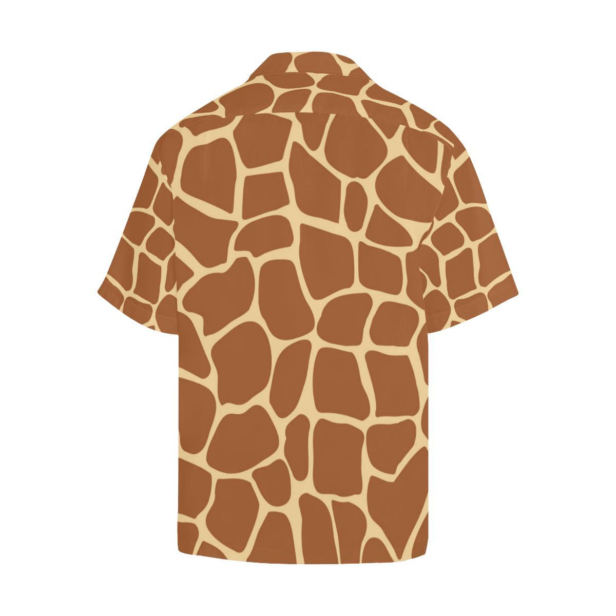 Giraffe Texture Print Men Aloha Hawaiian Shirt
