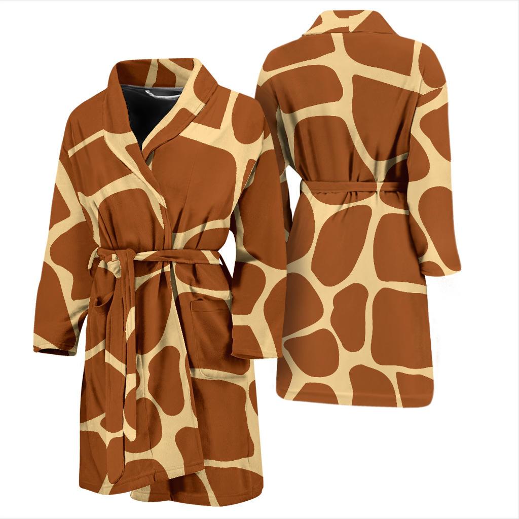 Giraffe Texture Print Men Bath Robe-JTAMIGO.COM