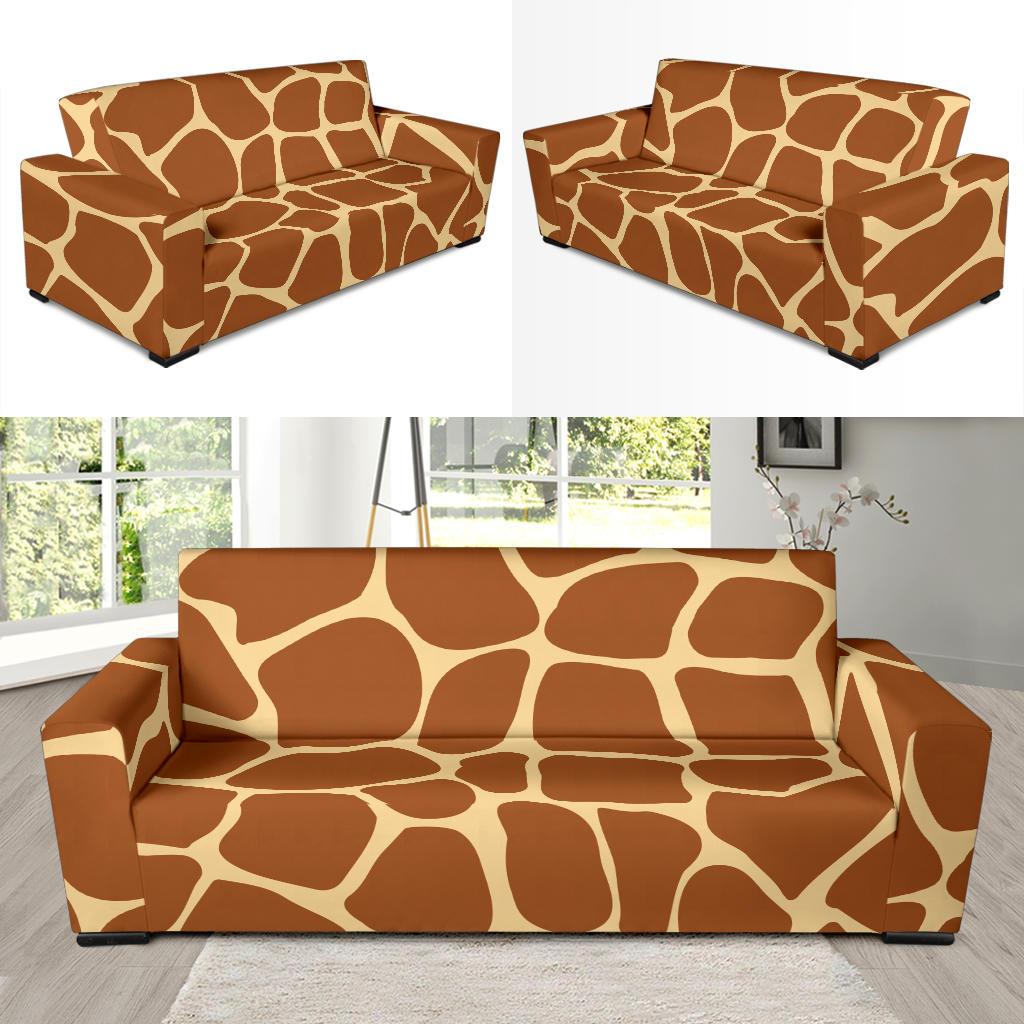 Giraffe Texture Print Sofa Slipcover-JTAMIGO.COM