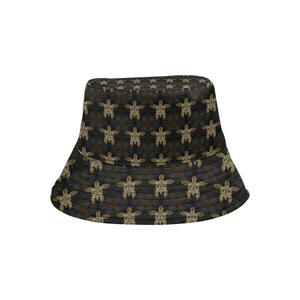 Gold Tribal Turtle Polynesian Design Unisex Bucket Hat