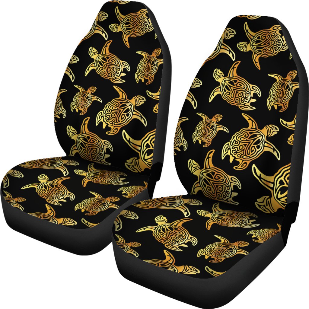 Gold Tribal Turtle Polynesian Themed Universal Fit Car Seat Covers