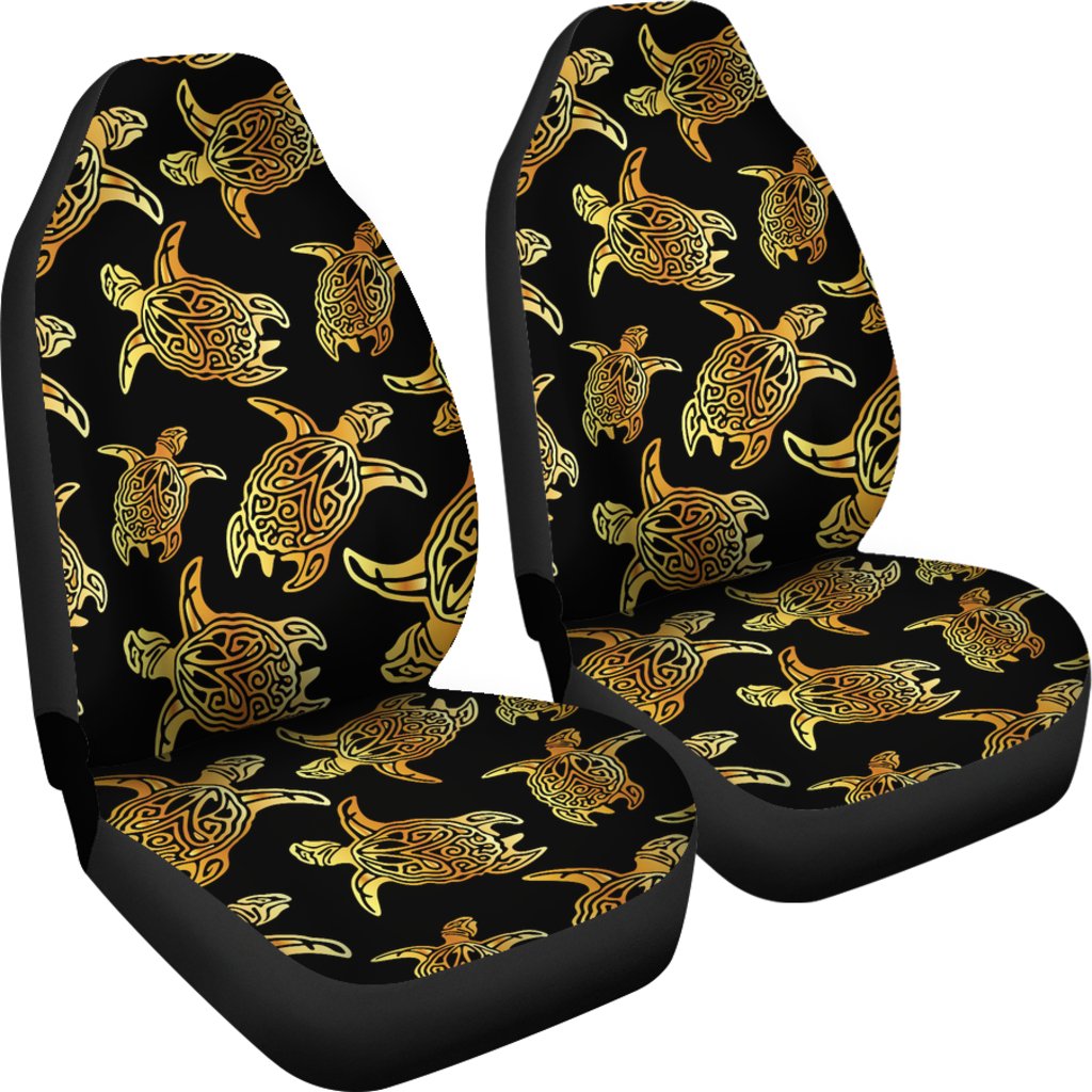 Gold Tribal Turtle Polynesian Themed Universal Fit Car Seat Covers