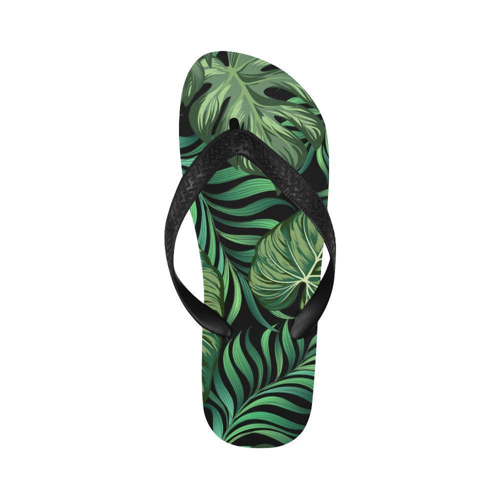 Green Fresh Tropical Palm Leaves Flip Flops-JTAMIGO.COM