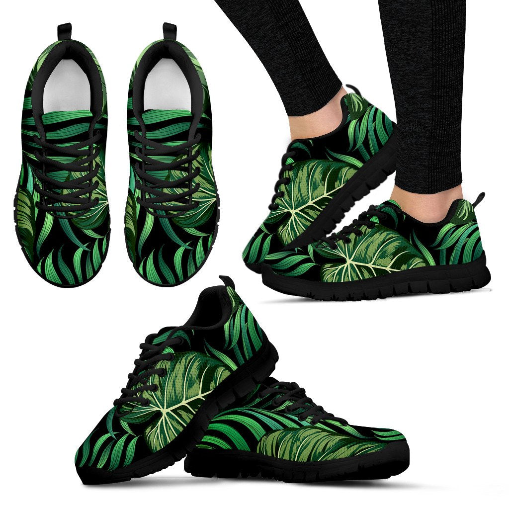 Green Fresh Tropical Palm Leaves Women Sneakers Shoes