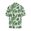Green Pattern Tropical Palm Leaves Men Aloha Hawaiian Shirt