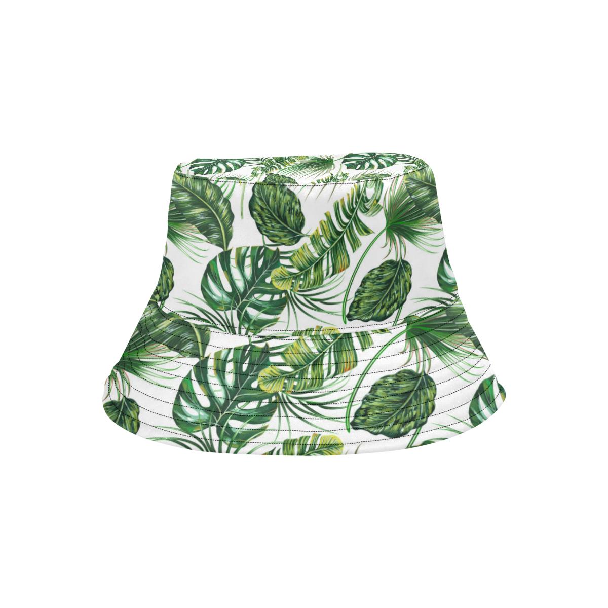 Green Pattern Tropical Palm Leaves Unisex Bucket Hat