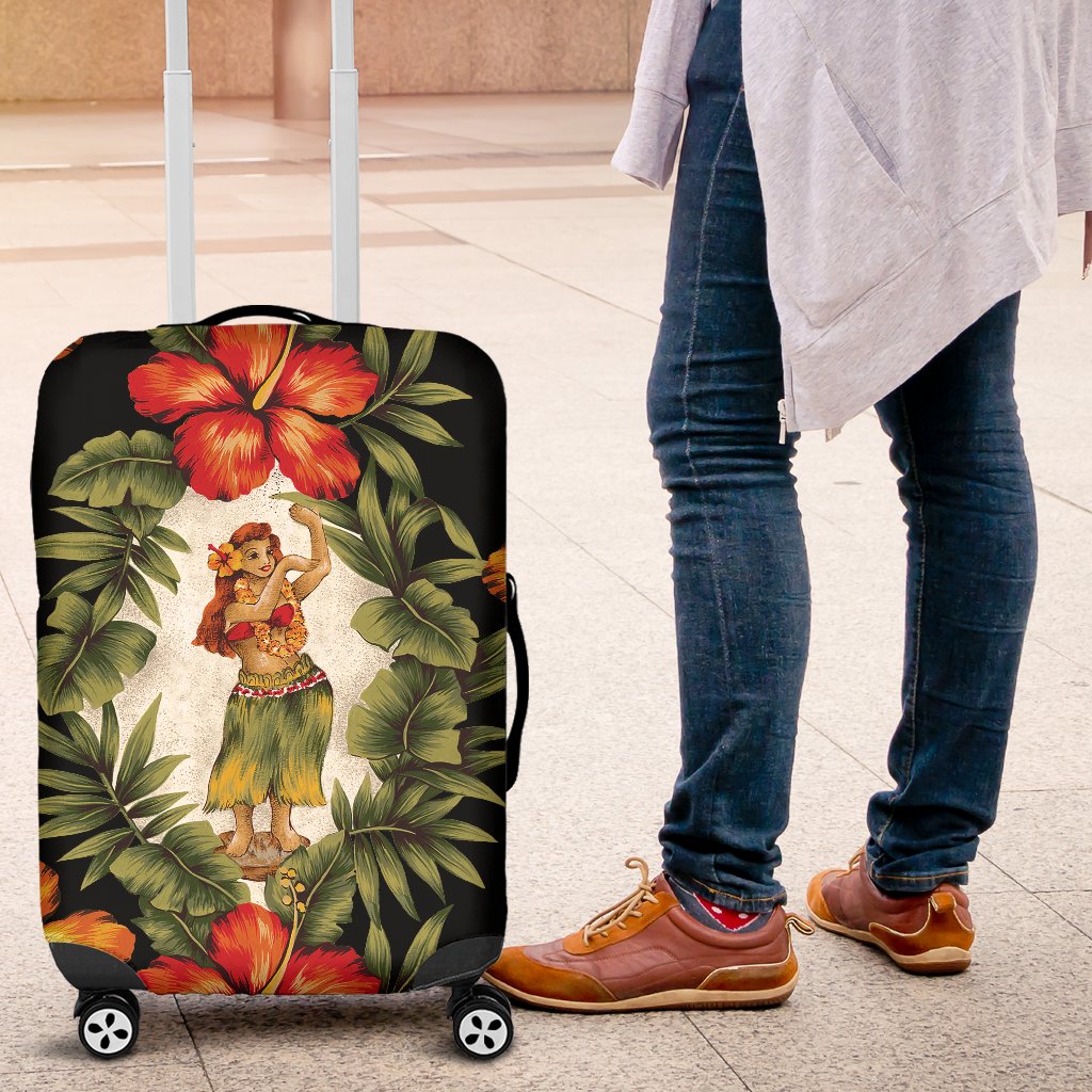 Hawaiian Flower Hula Hibiscus Print Luggage Cover Protector