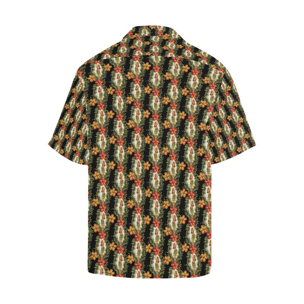 Hawaiian Flower Hula Hibiscus Print Men Aloha Hawaiian Shirt