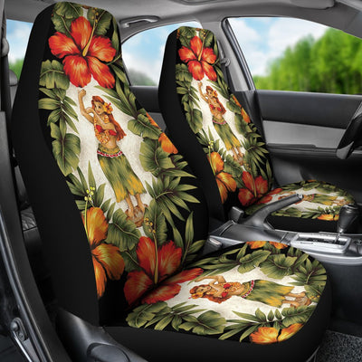 Hawaiian Flower Hula Hibiscus Print Universal Fit Car Seat Covers