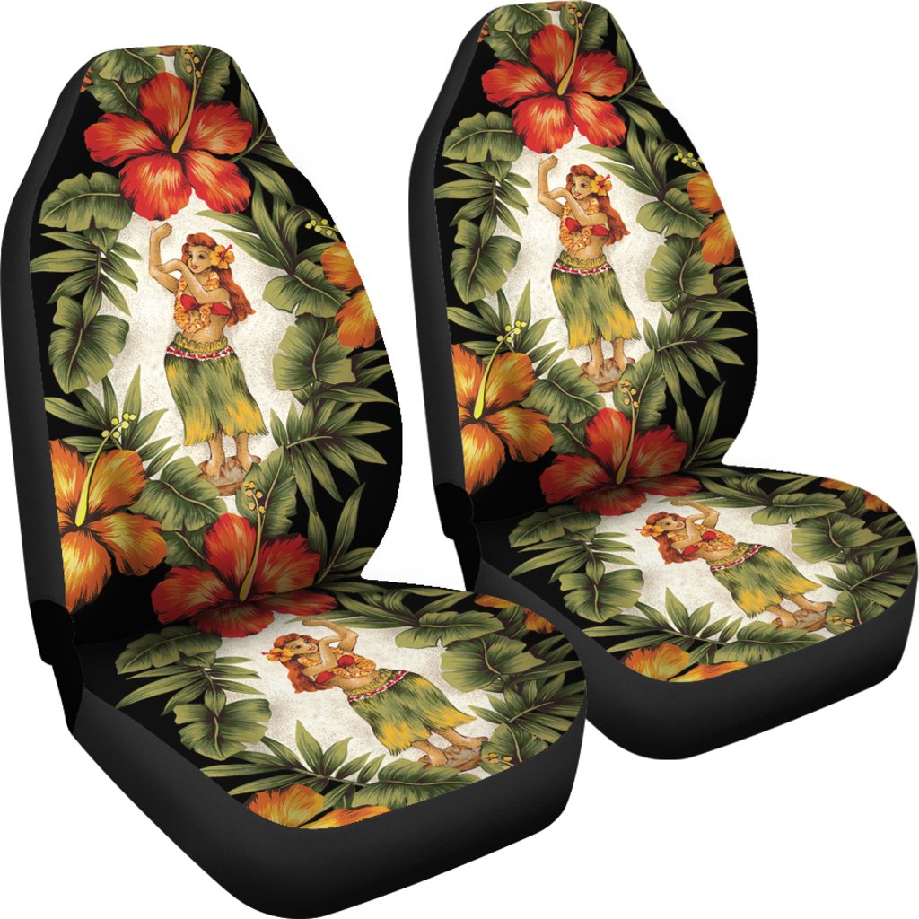 Hawaiian Flower Hula Hibiscus Print Universal Fit Car Seat Covers