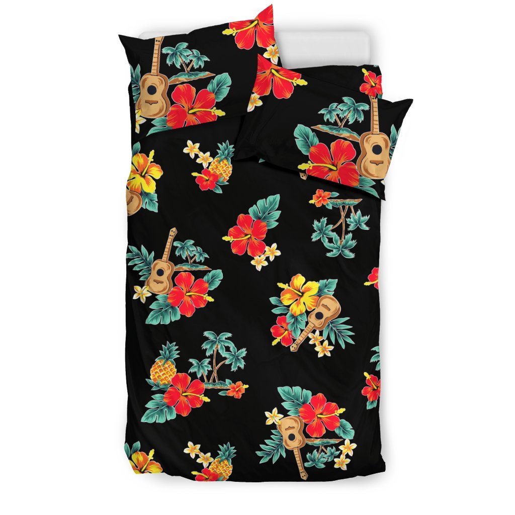 Hawaiian Flower Themed Print Duvet Cover Bedding Set