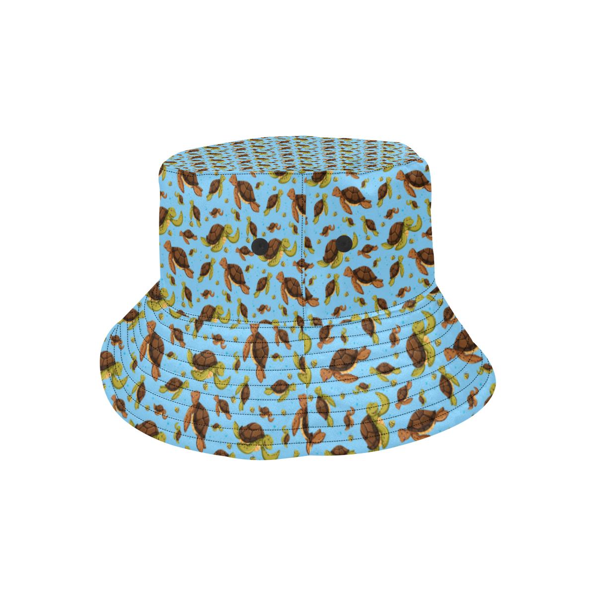 Hello Sea Turtle Print Pattern Unisex Bucket Hat