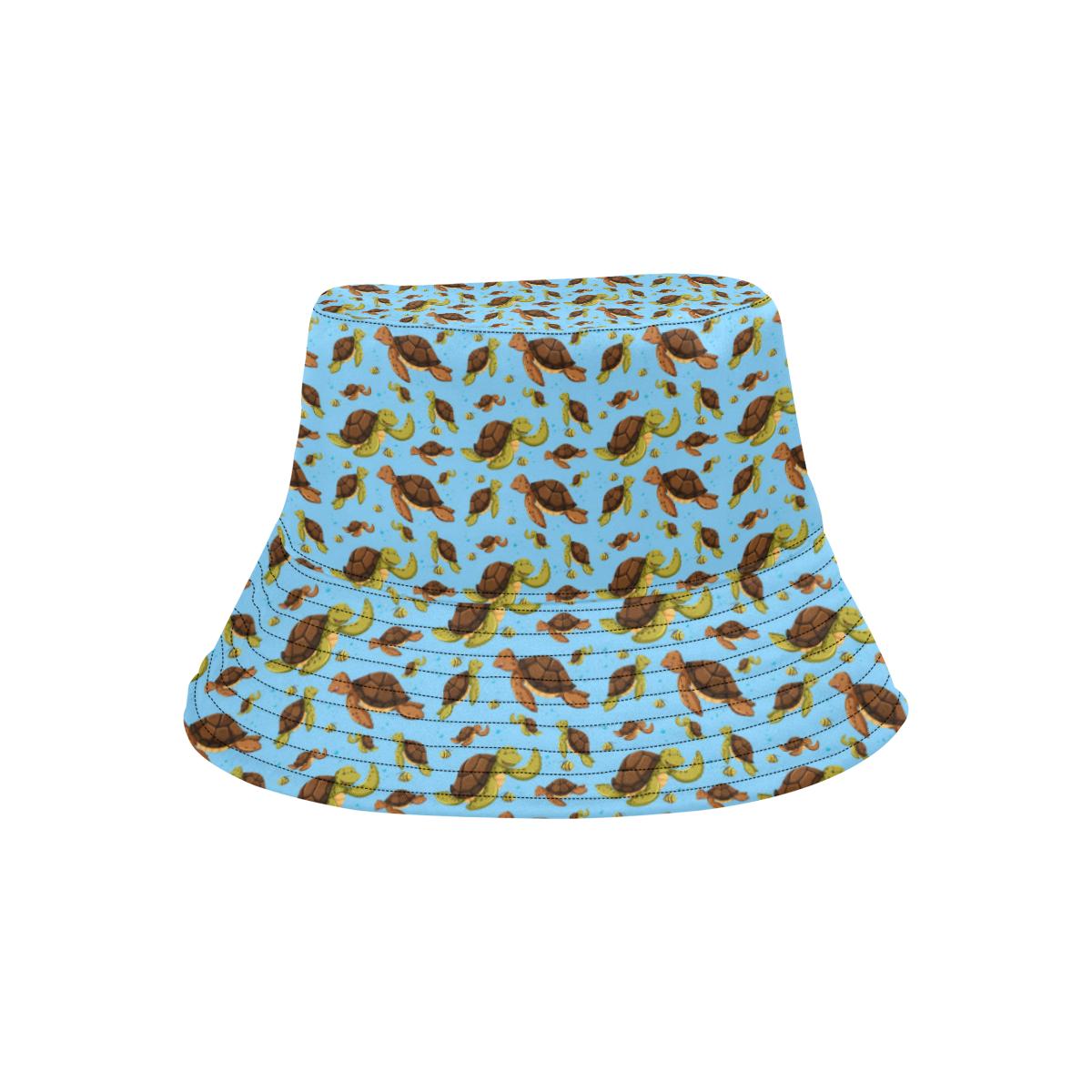 Hello Sea Turtle Print Pattern Unisex Bucket Hat