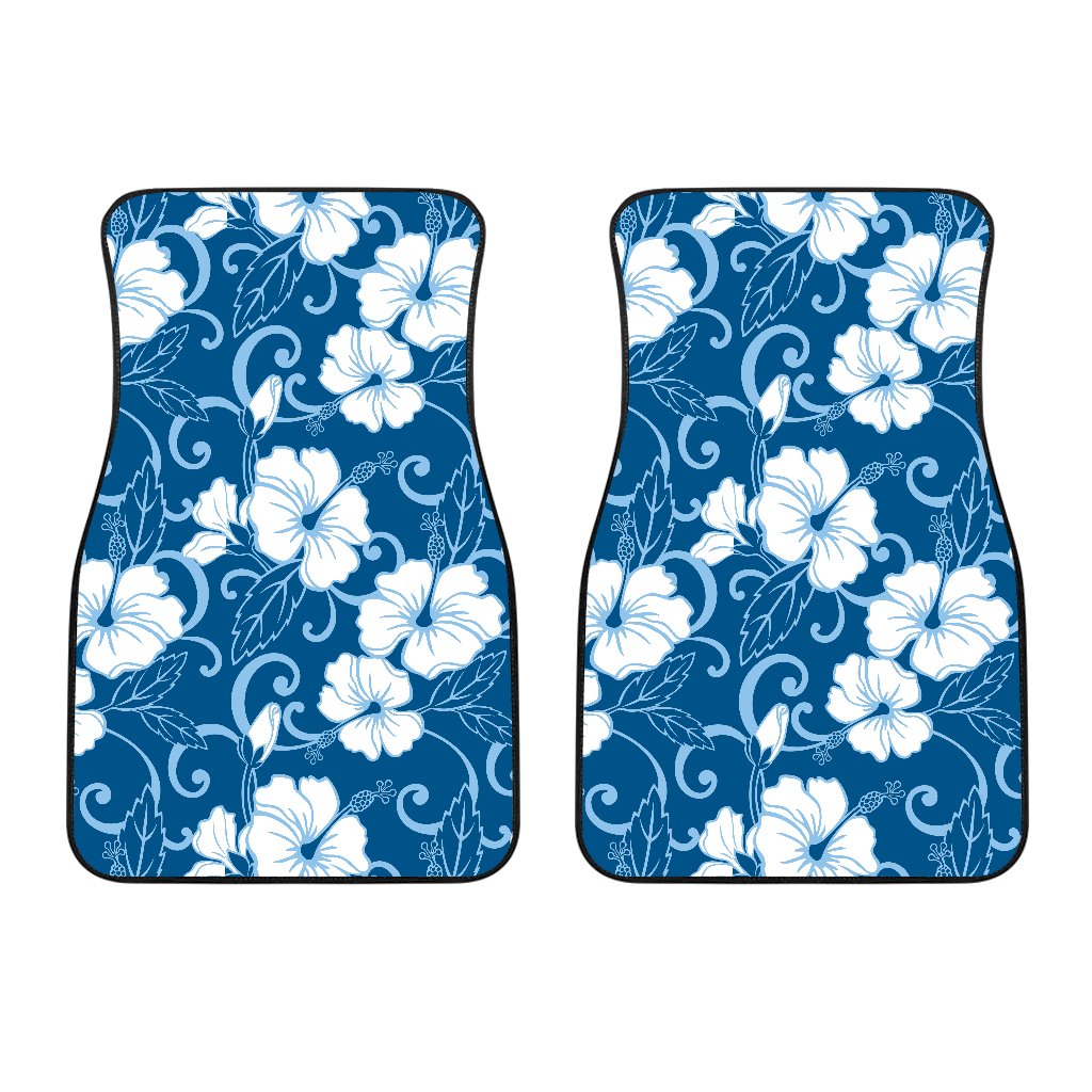 Hibiscus Blue Flower Hawaiian Print Car Floor Mats