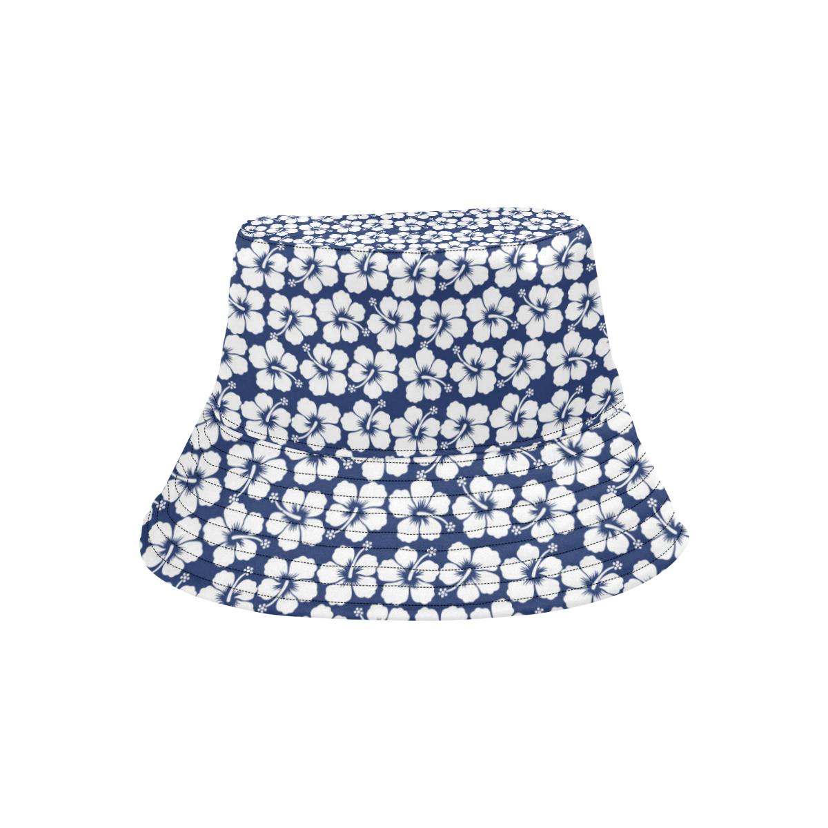 Hibiscus Blue Hawaiian Flower Pattern Unisex Bucket Hat