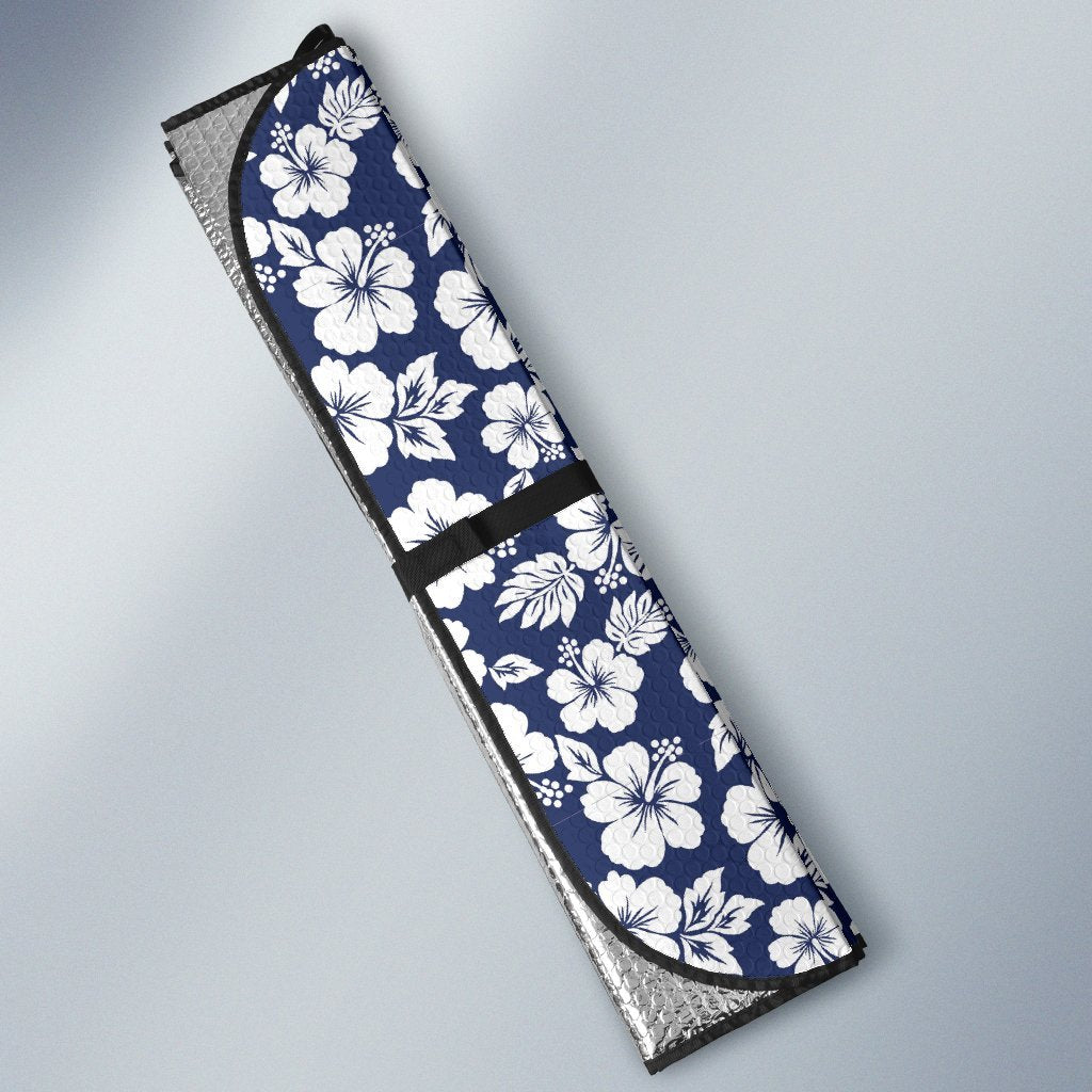 Hibiscus Blue Hawaiian Flower Style Car Sun Shade For Windshield