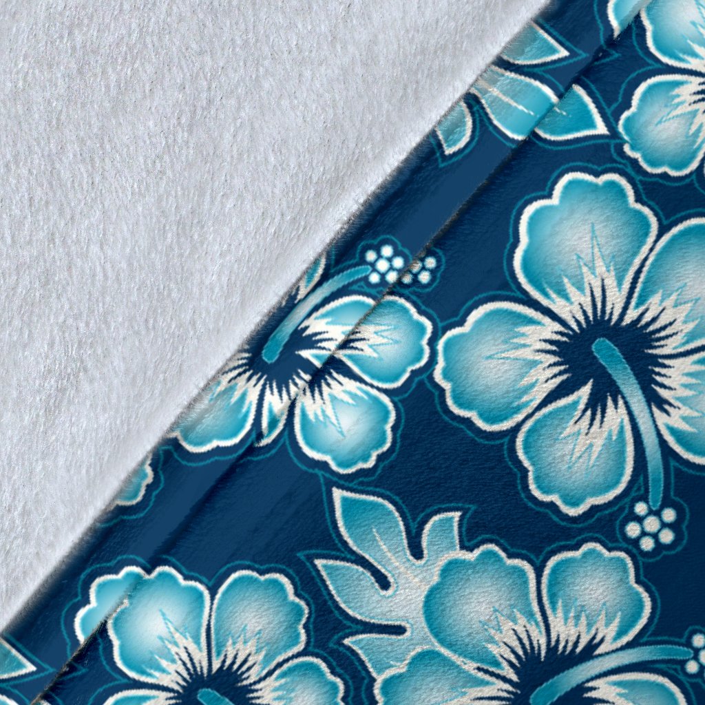 Hibiscus Flower Hawaiian Themed Fleece Blanket