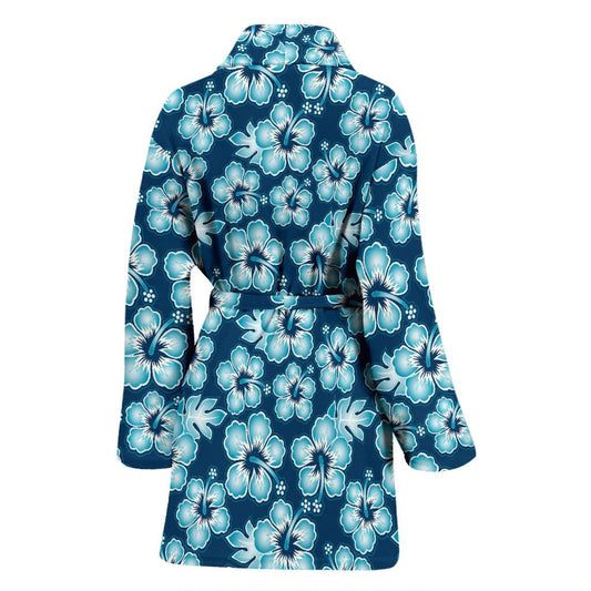 Hibiscus Flower Hawaiian Themed Women Bath Robe-JTAMIGO.COM