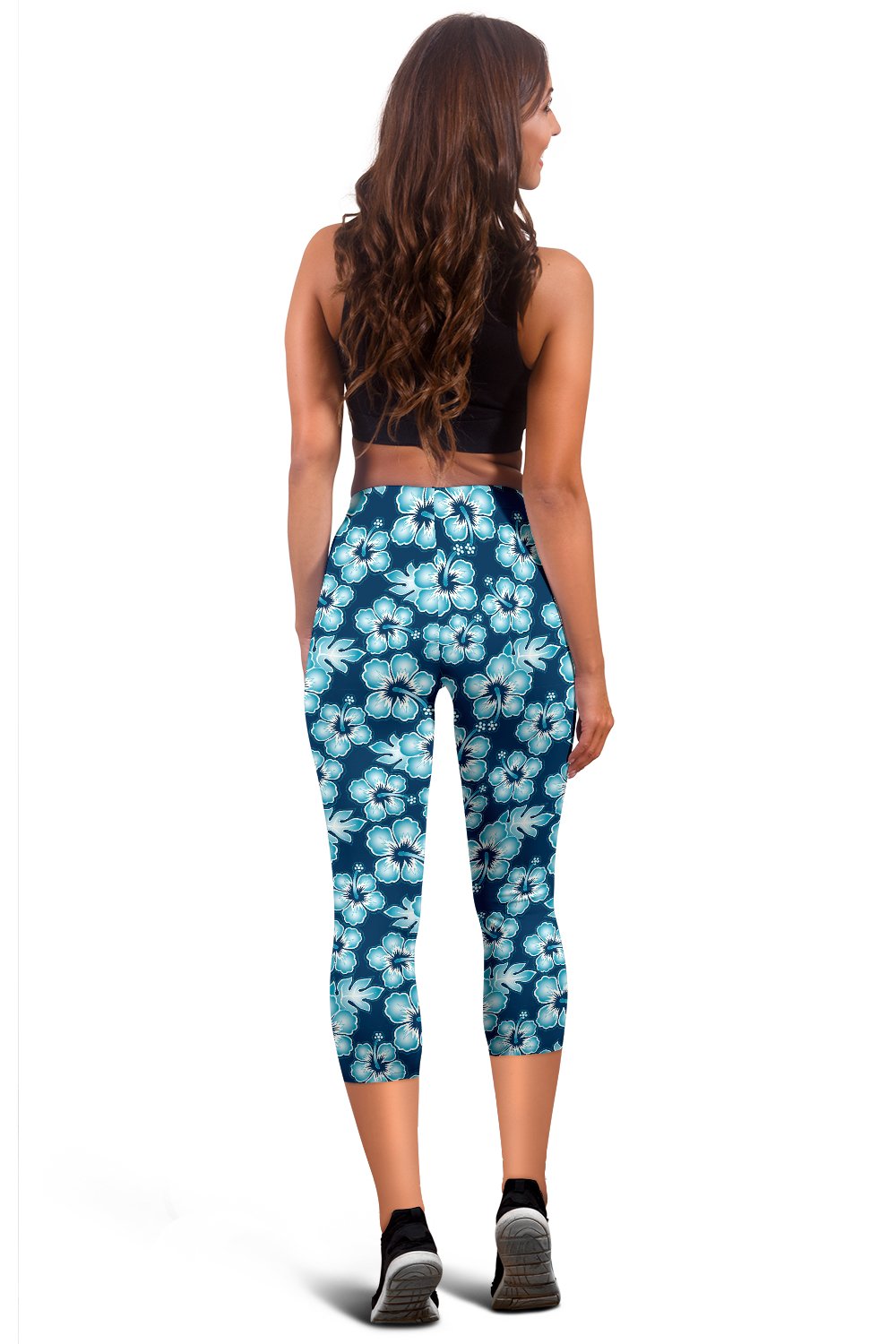 Hibiscus Flower Hawaiian Themed Women Capris