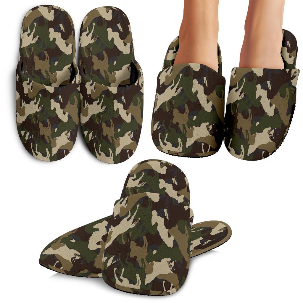 Horse Camo Themed Design Print House Slippers
