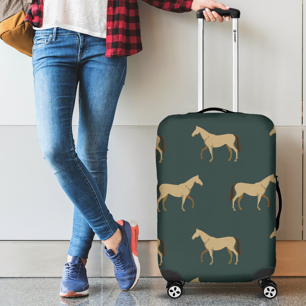 Horse Classic Themed Pattern Print Luggage Cover Protector